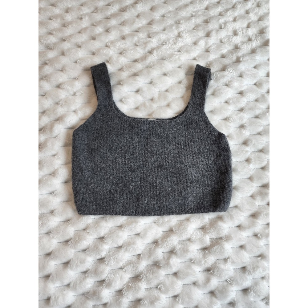Everlane Wool‎ Blend Knit Cropped Tank Top Sleeveless Gray XS